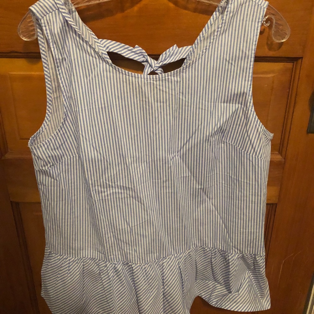 J. Crew Striped Sleeveless Tie-Back Top NWT